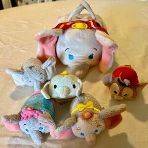 Disney Dumbo Tote 75TH Anniversary 5 TSUM TSUM & Plush Carrier Family Baby